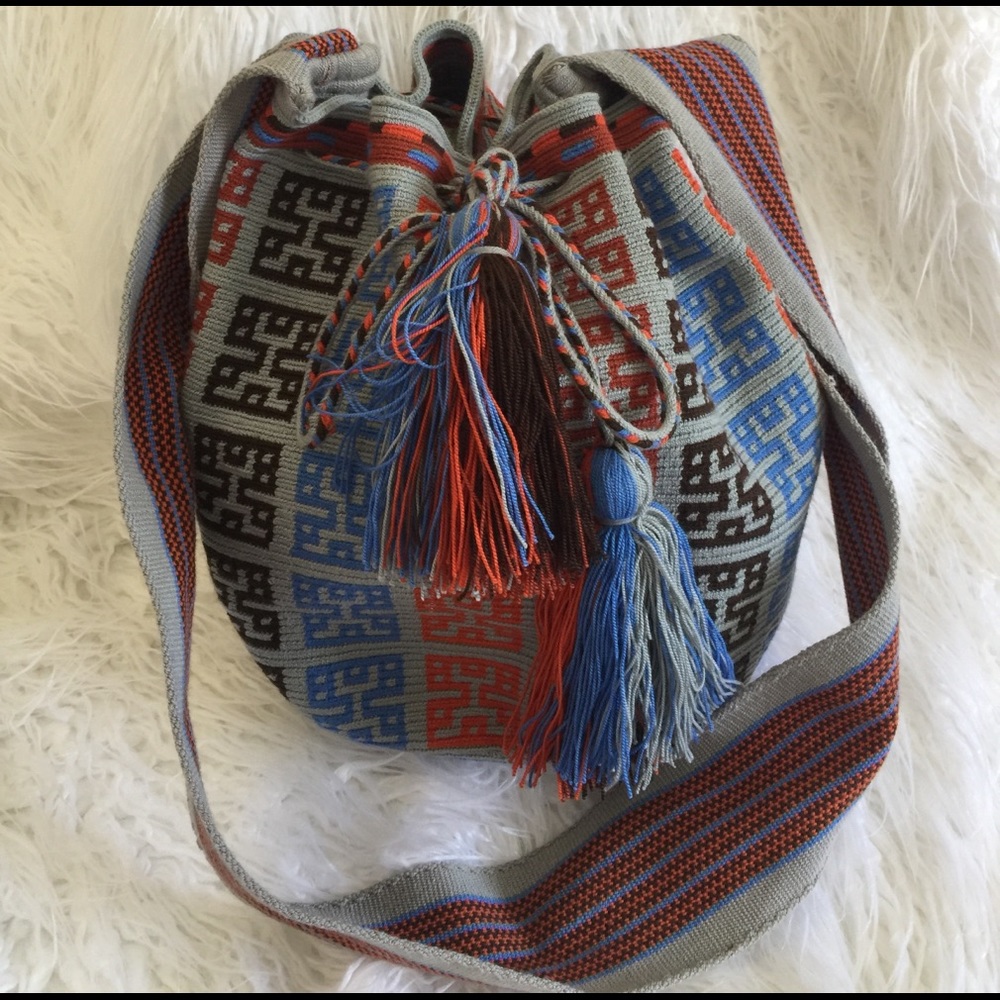 SUY colorful draw string HandBag long strap